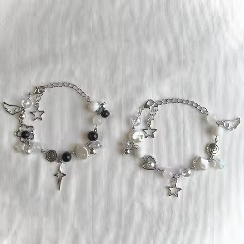1pcs Y2K Bracelet Black and White Jewelry