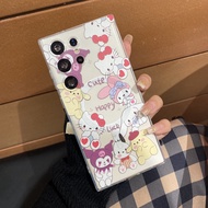 การ์ตูนแม่เหล็กน่ารักเคสสำหรับซัมซุงโทรศัพท์กันกระแทก Kuromi Hello Kitty ของฉัน S23Ultra S22Ultra โท