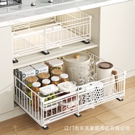 Foldable and storage-friendly kitchen drawer-type sink rack, pull-out spice rack, pull-out dish rack