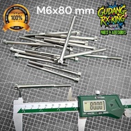 M6x80 mm STAINLESS CNC BOLT 2 HN KEYS M6x80mm (unit)