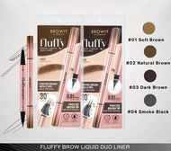 BROWIT BY NONGCHAT Fluffy Brow Liquid Duo Liner / Eyeliner Waterproof / Eyebrow 2 in 1 / Spidol Alis
