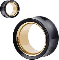 Wooden Tunnel 8 mm - 22 mm Stainless Steel Gold Ear Tunnel Set Plug Piercing Jewellery Women Men 2 P