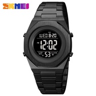 SKMEI Jam Tangan Rantai Digital Pria Original 2066 Hole In One Tahan Air 30M Stainless Steel