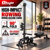 Rowing Machine 2 in 1 Multifunctional Foldable Pull High and low Fitness Equipment （With Dumbbells）