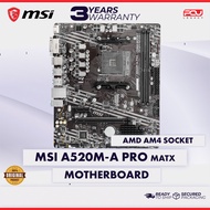 MSI A520M-A PRO MATX AM4 MOTHERBOARD (3 Years Warranty)