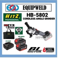 HITZ 20V HB-5802 CORDLESS ANGLE GRINDER 100MM SET (BRUSHLESS) + HS-5004 4.0AH BATTERY X2 + HS-5200 C
