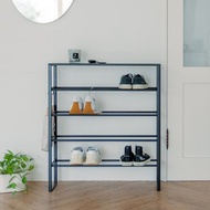 【Sim'n Coz】質感黑色系四層鞋架/置物架 (附掛鈎)