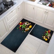 2 Pcs Set Floor Mat Kitchen Mat Anti Slip Waterproof Velvet Kitchen Carpet Non Slip Rug Alas Kaki Ka