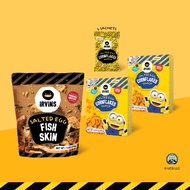 IRVINS Salted Egg Fish Skin 210g + Minions Salted Egg Cornflakes Snack 45g x2 (BF+MSECF^2)