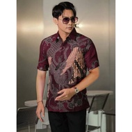 Batik Couple Pasangan Keluarga Ayah Ibu Anak Laki Perempuan Suami Istri Sepasang Modern Soang Burgun