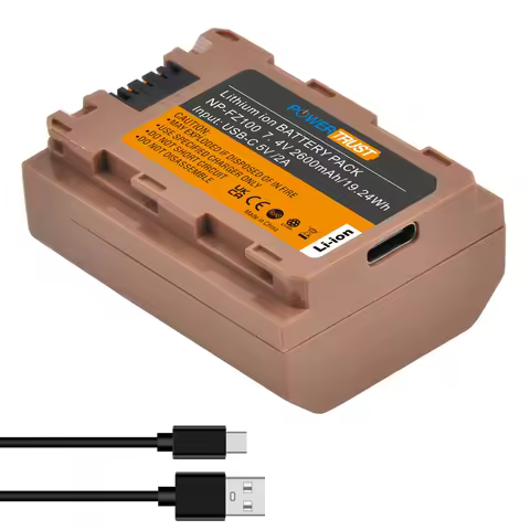 NP-FZ100 Battery USB-C PowerTrust NP-FZ100 Battery 2600mAh with USB-C Fast Charging Port for Sony A7