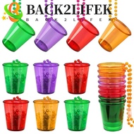 BACK2LIFEK 5Pcs Bachelorette Party Shot Glasses, Hanging Colorful Shot Glass on Beaded Necklace, Fas