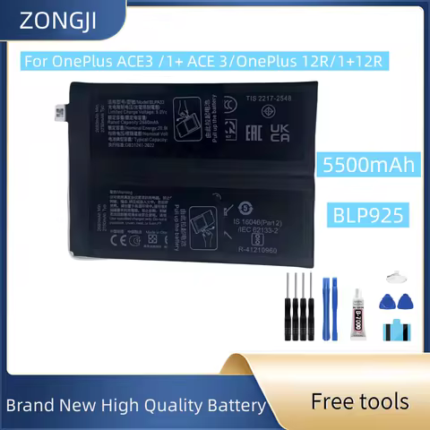 New Battery 5500mAh BLPA33 For 1+ ACE 3/1+12R /Oneplus ACE/Oneplus 12R Mobile Phone Battery + Free T