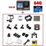 AUSEK S60ER Action Camera 4K 60FPS 20MP 2.0 Touch LCD 4X EIS AT-S60ER Dual Screen S60 30M Waterproof