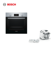 Bosch Bundle HBF114BR0K+ MUMS2EW00G Built In Stainless Steel Convection Oven 60cm width,+ kitchen machine 700W, 2 years local warranty