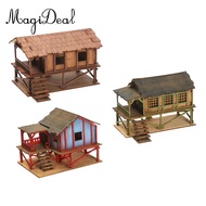 MagiDeal 1/72 House Model Kits, Wooden Model Kits House, DIY Wooden House, Assemble 1/72 Models Hous