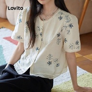 Girlxih 3-color apricot embroidered women's shirt