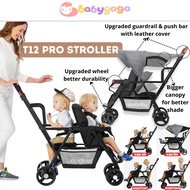 T12 Seebaby Pro tandem stroller /Twin Stroller 2021 Upgraded version (Sit &amp; Stand Twin prams)