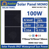 ⚽︎ ♆ ◿ ASOLAR Solar Panel 100 Watts Monocrystalline 100W Solar Panels IP67 Waterproof Sun Power Pan