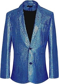 Men's 70s Disco Jacket Sequin Blazer Shiny Party Prom Outfit