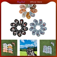 MagiDeal 9x Golf Iron Club Head Covers Set Funny Golf Wedge Iron Protective Headcover