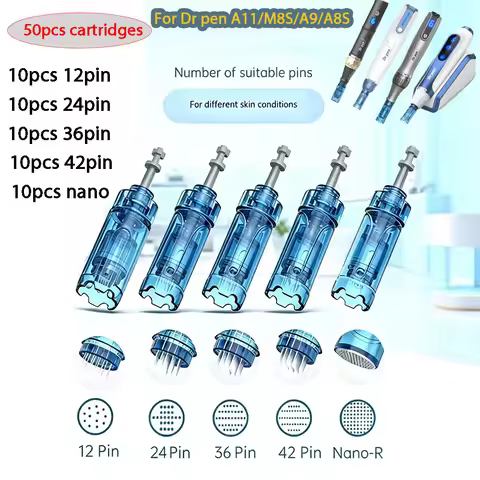 50pcs/set Dr. pen A9 M8S A8S A11 Needle Cartridge 12/24/36/42/nano Needle length 0.25 mm