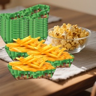 Minecraft Themed French Fry Box Birthday Party Decoration Snack Box Square Box Party Set