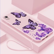 Tpu Purple Butterfly for Oppo A37 Oppo A57 2016 /A39 Oppo A57 2022 Oppo A59 Oppo A31 2020 Oppo A55 4G straight edge mobile phone case
