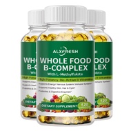 Alxfresh Vitamin B Complex Capsules (B12, B1, B2, B3, B5, B6, B7, B9, Folic Acid & Biotin) Reduce St
