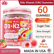 LILICARE Vitamin D3 K2 Gummies, 1000IU/2000IU D3 + K2(MK-7) with Calcium, Magnesium & Algal Omega 3(