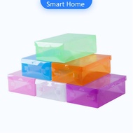 แผ่นกล่องใส่รองเท้าพลาสติกใส   กล่องจัดระเบียบ กล่องรองเท้าพับได้ กล่องรองเท้า Colour Transparent Shoe Box