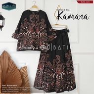 SETELAN BATIK WANITA MODERN TERBARU SET ATASAN BAJU KONDANGAN PAKAIAN KANTOR KATUN BLOUSE ROK TALI M