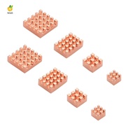 2Set Heat Sink Metal Copper Heatsink Passive Cooling Pad Heat Dissipation Radiator for Raspberry Pi 