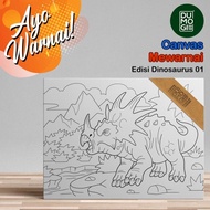 Kanvas mewarnai anak edisi Dinosaurus Coloring Kanvas sketsa lukis