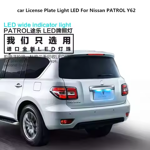 License Plate Light LED Headlight modification T10 9W 5300K 12V For Nissan PATROL Y62 2012-2022