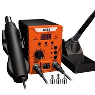 Máy hàn khò nhiệt 2in1 mỏ hàn thiếc 8586 công suất 780W trạm hàn khò điều chỉnh nhiệt độ có LED