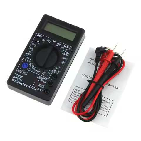 DT830D Mini Digital Multimeter voltmeter Voltage Ampere Ohm Tester DC AC Ammeter Power Meter Test Wi