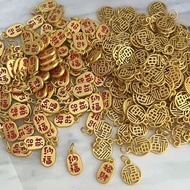 Ancient Pharaoh Old Gold Fu Character Lucky Nafu Transfer Pendant DIY Handmade Necklace Bracelet Braided Accessories Material