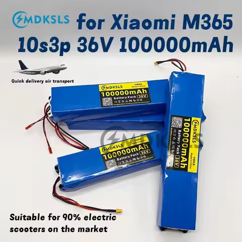 NEW 36V Battery 100Ah 18650 lithium battery pack 10S3P 1000W Same port 42V Electric S-cooter M365 E-