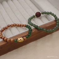 Jasper Sandalwood Sandalwood Women's Round Bead Bracelet Natural Carving 6MM Six-Character Mantra Si