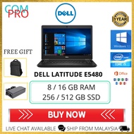 [COMPRO] DELL Laptop  E5480 - 14" / I5-6TH / Win10Pro Refurbished Laptop Second Hand Laptop (Grade A)