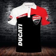 Fashion Men Polo Shirts Ducati Corse Moto Gp Racing Large Logo Polos Men Splicing T -Shirt