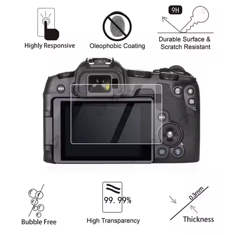 3Pack Tempered Glass for Canon EOS R8 R7 R6 Mark II R50 R10 R5 R3 RP Screen Protector Anti-Scratch C