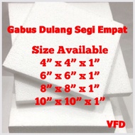 [READY STOCK]1 Inch Square Polystyrene Foam / Gabus Dulang Hantaran 10''x10''/ 1” Gabus Hantaran/Han