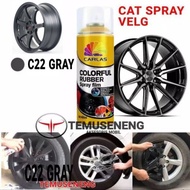 C22 Abu Abu Grey Doff Carlas Rubber Spray Paint 400 Ml Bahan Karet Semprot Cat Velg Mobil Motor Sepe
