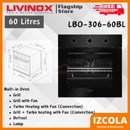 LIVINOX OVEN TERBINA LBO-306-60BL/60 LITER /Grill dengan Kipas/Pemanasan Turbo dengan Kipas (Konveks