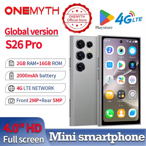 【World Premiere】ONEMYTH S26 Pro Mini Smartphone 4G Network Dual SIM Play Store 4.0 Inch HD Display 2