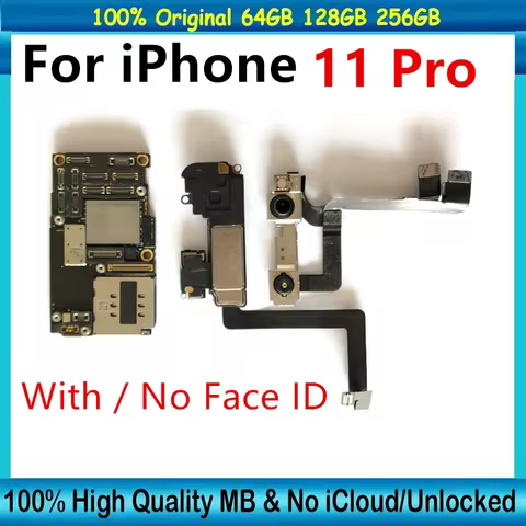 Motherboard For iPhone 11 Pro 64GB With Face ID Mainboard Clean iCloud Logic Board Full Tested OS Up