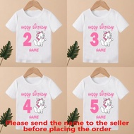 Available: Marie Cat Cartoon Print Girls' Clothes CuteYANG 1 2 3 4 5 6 7 8 9 Years Happy Birthday B