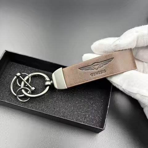 For Hyundai Genesis Coupe G80 G70 G90 GV70 GV80 gv60 BH GH Car Luxury Genuine Leather Keychain Car K